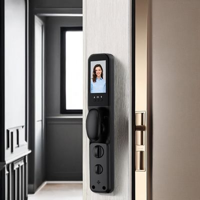 Cerradura de seguridad de clase C Cerradura de puerta inteligente de cilindro con reconocimiento facial 3D y huella digital
