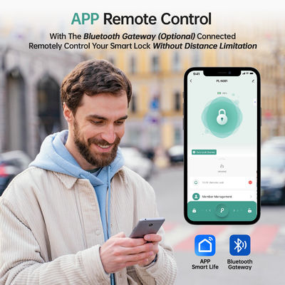 Cerradura inteligente de puerta de aluminio con WiFi y control de teclado de entrada sin llave Tuya