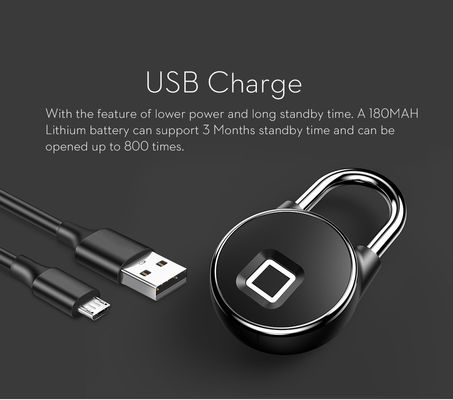 Cerradura inteligente de seguridad de aleación de zinc de garaje con interfaz USB y reconocimiento de huellas dactilares