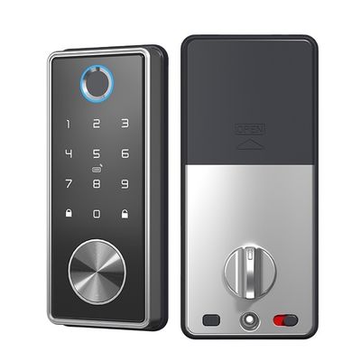 Cerradura de puertas de huellas digitales de aleación de zinc plateado para oficina en el hogar WiFi Tuya Network compatible