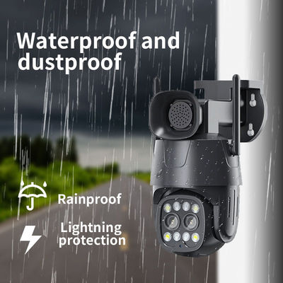 8X Zoom 8MP WiFi al aire libre PTZ cámara de doble lente luz de alarma iCSee 4K inalámbrico de CCTV solar IP