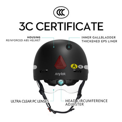 Casco de ciclismo inteligente con cámara de grabación de 8 horas y forro interior ABS Shell EPS