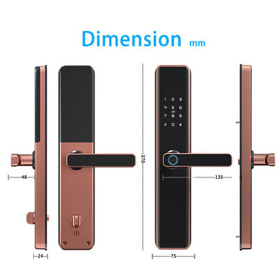 Cerradura de puertas de madera de acero de aluminio controlada por APP Tuya Smart TT Lock