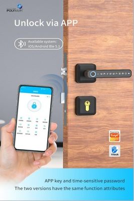 Puerta de madera contraseña de huella digital Smart Lock Desbloqueo rápido Código digital Conectividad WiFi