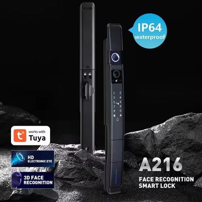 IP 64 resistente al agua Wifi Aluminio 3D reconocimiento facial TUYA Smart Door Lock para el hogar hotel