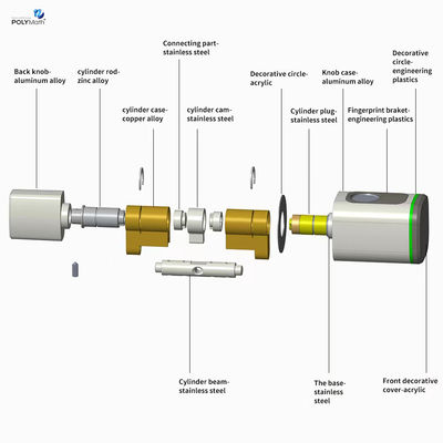 Desbloqueo de huellas dactilares TUYA App Controlled Smart Door Lock para puertas de acero inoxidable de madera de aluminio