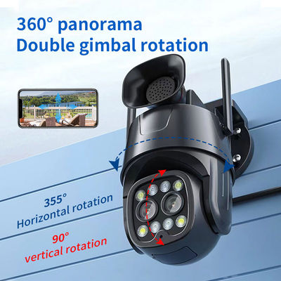 Cámara de red de doble lente 1080P con zoom óptico 8X y protección de 360 ° en todas partes