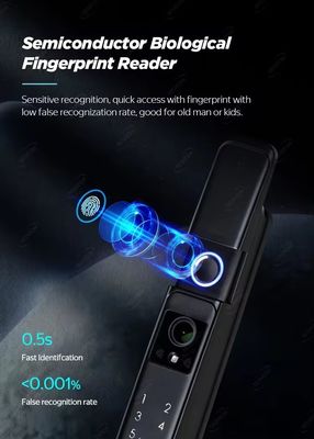 Cerradura digital inteligente para puertas de madera reconocimiento facial 3D TUYA App Wifi IP64 a prueba de agua