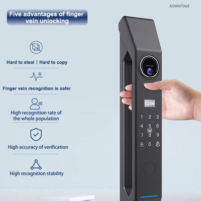 Opción de almacenamiento de datos en la nube Finger End Vein 3D Reconocimiento facial Video Intercom Smart Lock