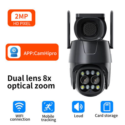 2.8 Cámara IP PTZ de doble lente de 8 mm con detección humana y capacidad de audio de zoom híbrido