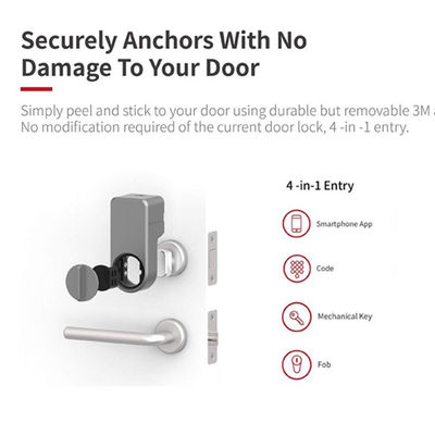 Función de alarma Gris retrofit Smart Knob Cerradura de la puerta para Bluetooth Gateway y bloqueo