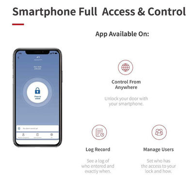 Función de alarma Gris retrofit Smart Knob Cerradura de la puerta para Bluetooth Gateway y bloqueo