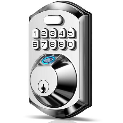 Entrada sin llave Impresión digital Cerradura de puerta Tuya Tarjeta de memoria inteligente Opción de almacenamiento de datos Gris