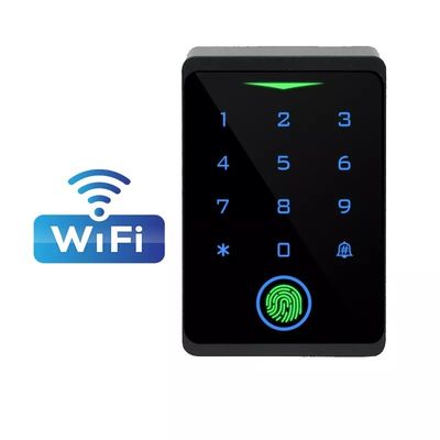 Controlador de acceso de entrada de puerta de teclado RFID inteligente con huella digital y Wiegand