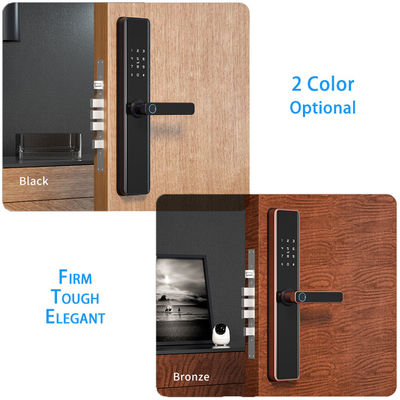 Modern Simplicity Style TUYA Cerradura de puerta inteligente de huellas dactilares para puertas de acero de madera de aluminio