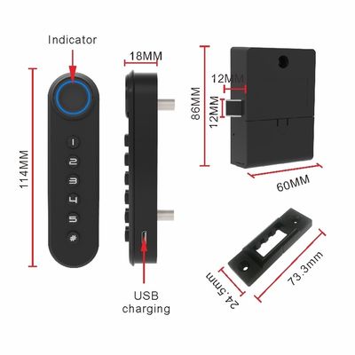 Cerradura de cajón de oficina teclado numérico cerradura de gabinete inteligente con red Bluetooth de huellas dactilares