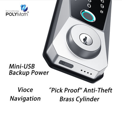 Polymath Hotel App System Puerta estándar estadounidense cerradura inteligente para 45 mm 90 mm de espesor
