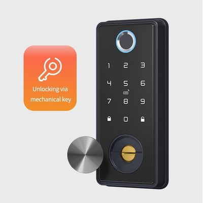 Black Smart WiFi Tuya huella digital de la puerta bloqueo Desbloquear con código APP y huella digital