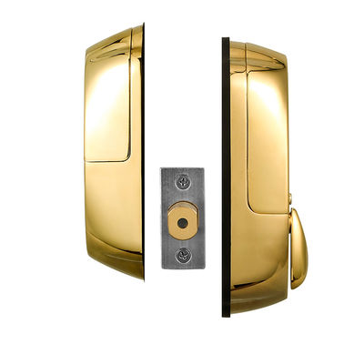 Puerta de madera de alta seguridad de color dorado impermeable deslizante de huellas digitales inteligentes Cerradura de puerta 42.1 * 35.6 * 51.5 cm