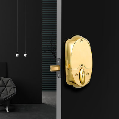 Puerta de madera de alta seguridad de color dorado impermeable deslizante de huellas digitales inteligentes Cerradura de puerta 42.1 * 35.6 * 51.5 cm