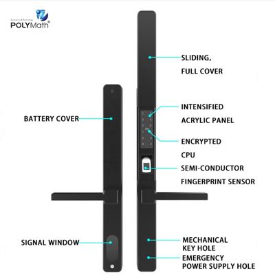 Red de dientes azules Puerta de aluminio Tuya Cerradura de huellas dactilares a prueba de agua BLE WIFI Cerradura de puerta inteligente
