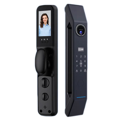 Plata Azul Mocha Digital Smart Door Lock huella digital/contraseña/tarjeta Desbloquear 100 capacidad