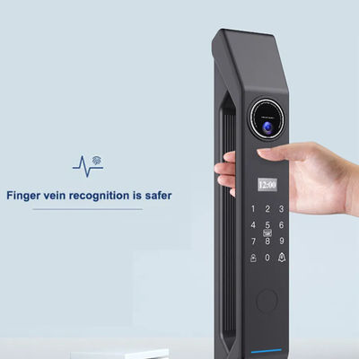 Cerradura de puerta inteligente de madera con batería de litio de 4200mA y reconocimiento facial 3D