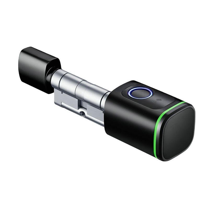 IP66 caliente Tuya Cerradura de cilindro inteligente biométrico de huella digital contraseña tipo-C para puerta de aluminio