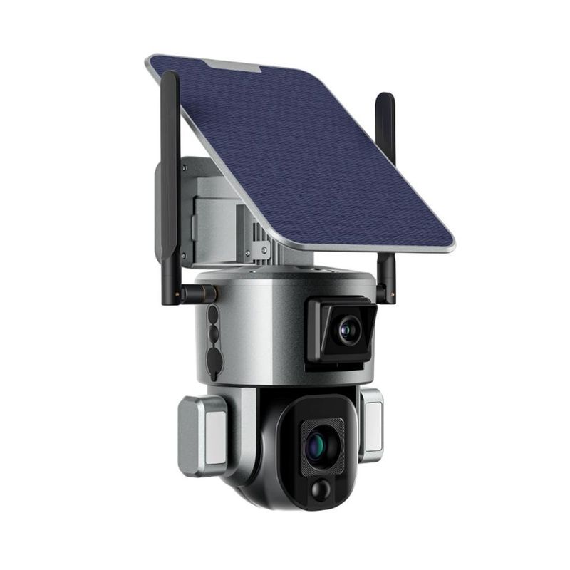 Vigilancia WIFI inalámbrica con cámara solar dual 4K 10X zoom óptico y visión nocturna