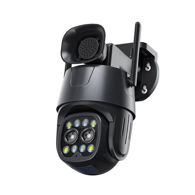 Cámara de red de doble lente 1080P con zoom óptico 8X y protección de 360 ° en todas partes