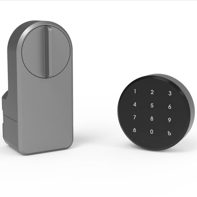 Introducción de la cerradura de puertas inteligentes Wifi gris para el almacenamiento de tarjetas de memoria de puertas de madera Tuya