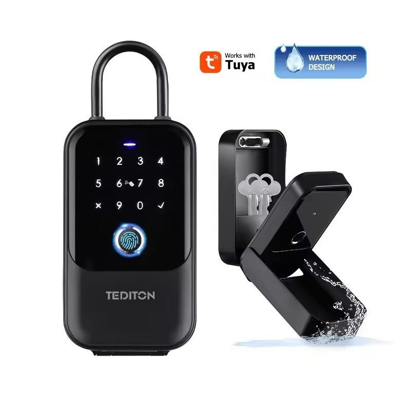 Aplicación de puertas de madera Desbloquear puertas exteriores IP65 resistente al agua WiFi Smart Lock con huella digital TUYA TT