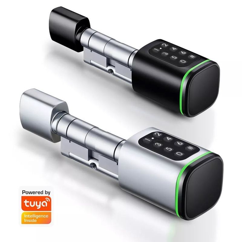 35-45mm espesor de la puerta Tuya App Desbloquear Smart Digital Electrónico Cerradura cilíndrica de la puerta
