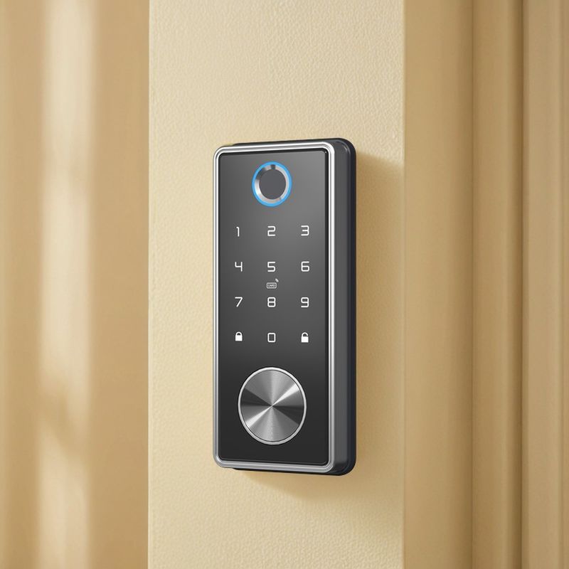 Cerradura de puertas de huellas digitales WiFi inteligente para puertas de madera de aluminio y acero Opción de tarjeta de memoria