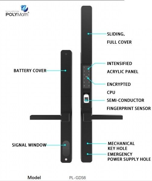Cerradura de puerta inteligente de aluminio con control remoto y sensor programable a prueba de agua