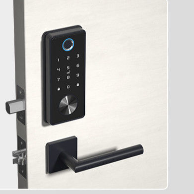Black Smart WiFi Tuya huella digital de la puerta bloqueo Desbloquear con código APP y huella digital