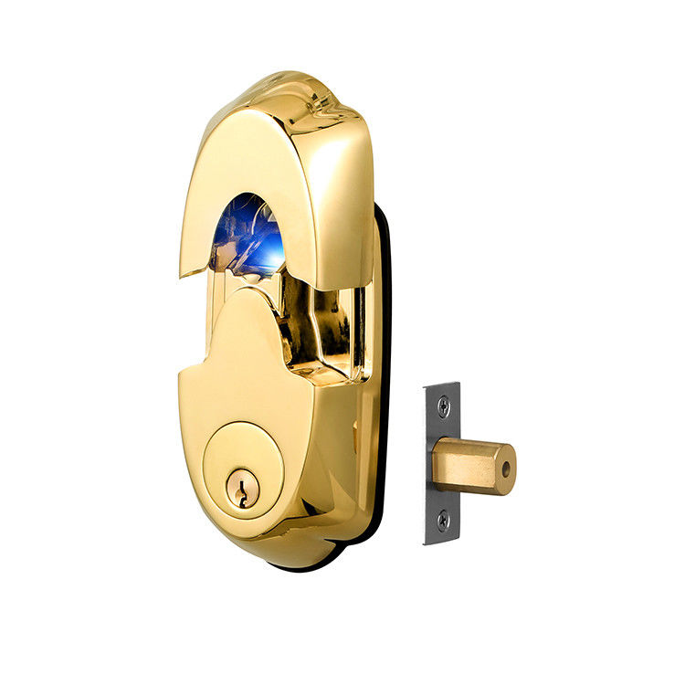 Puerta de madera de alta seguridad de color dorado impermeable deslizante de huellas digitales inteligentes Cerradura de puerta 42.1 * 35.6 * 51.5 cm