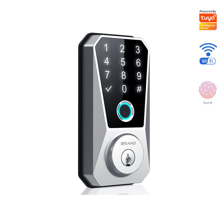 Puerta de acero inoxidable cerradura de cerradura inteligente Wifi digital delantera sin llave para el hogar Tuya App