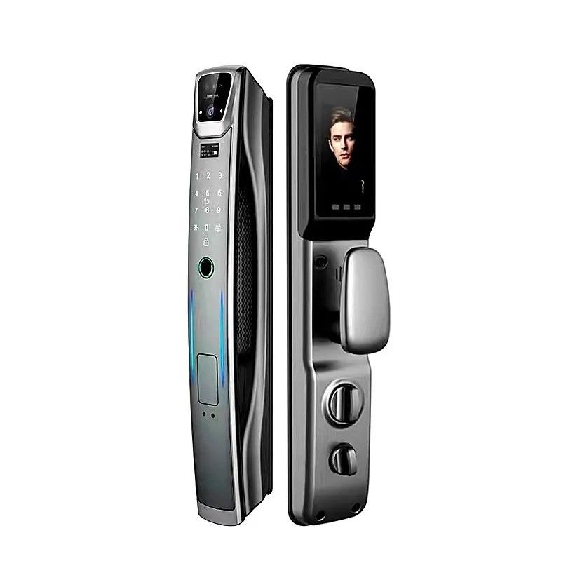 Smart Tuya Wifi 3D reconocimiento facial huella digital de las huellas digitales cerradura de puerta inteligente para puerta de acero